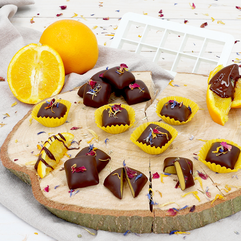 Fruchtige Orangen-Marzipan-Pralinen