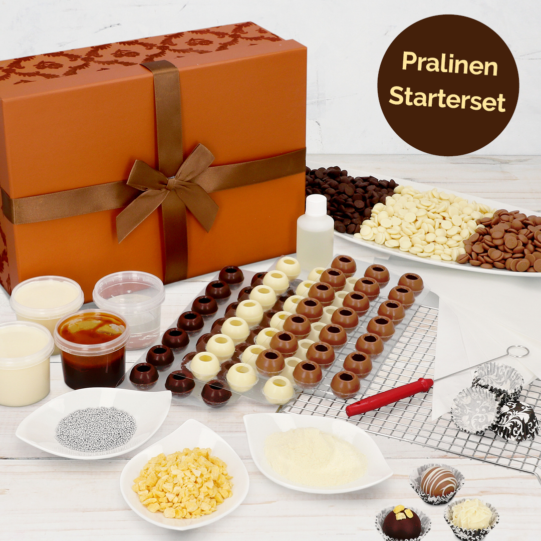 Das Bild zeigt den Inhalt des Pralinen Startersets.