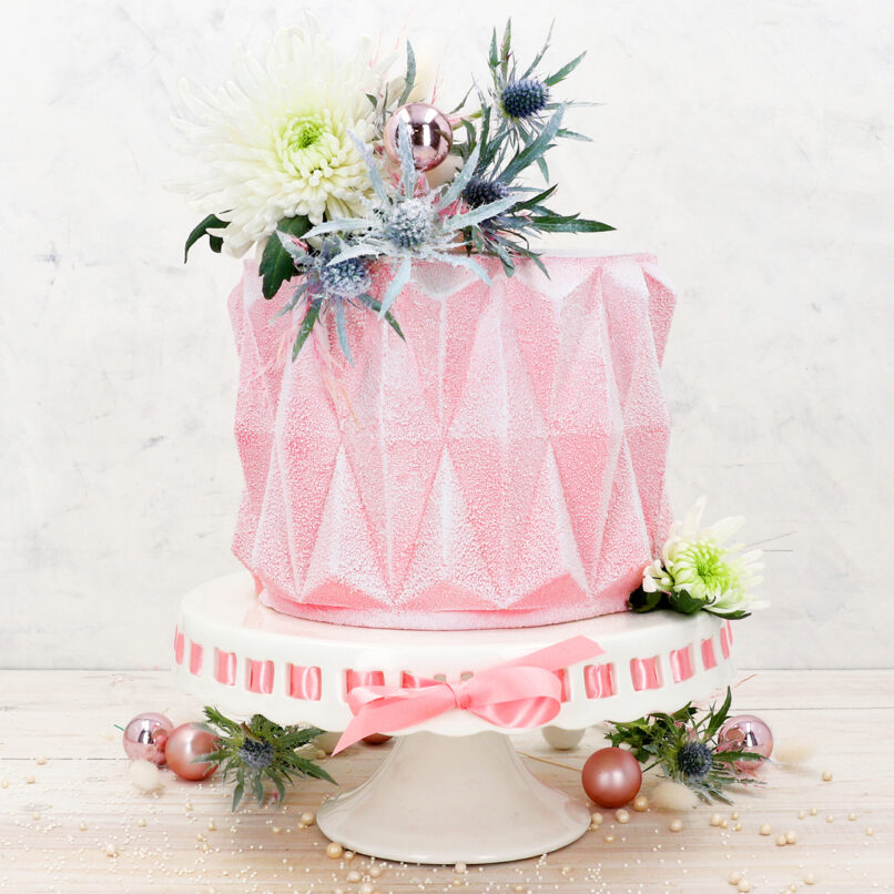 Winterlicher Origami-Cake