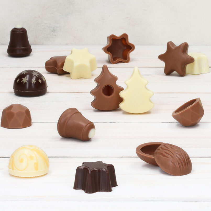 Winterliche Pralinen-Hohlkörper