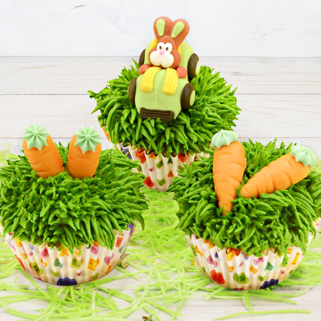 Das Bild zeigt Cupcakes im österlichen Design