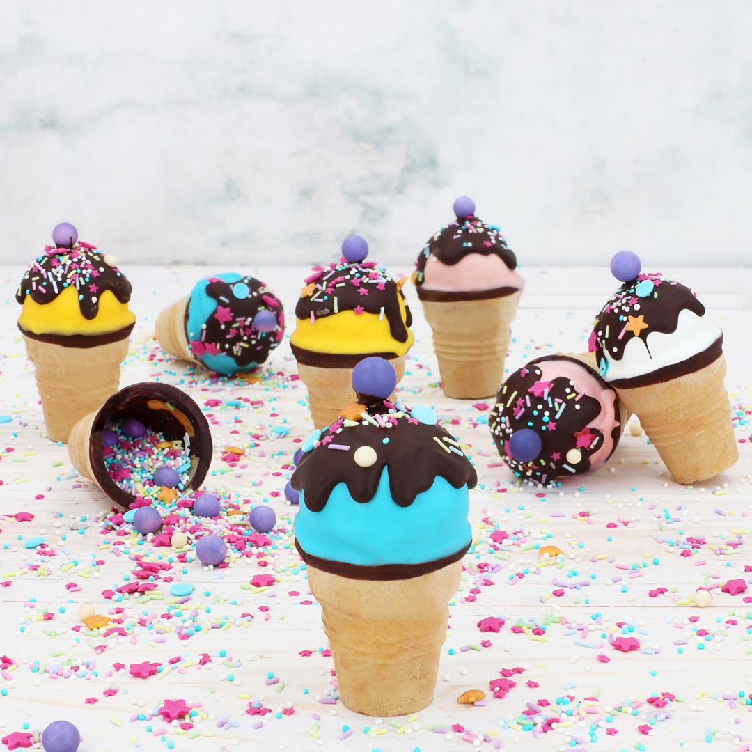 Das Bild zeigt Cape-Pops in einer Eiswaffel